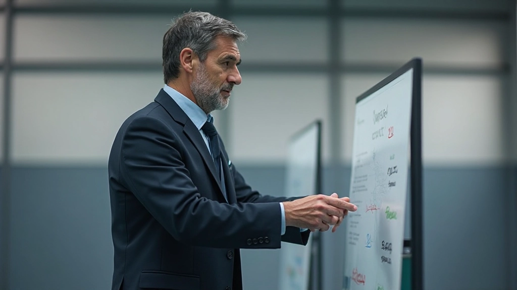 مدرب كرة يد يشرح الاستراتيجية لفريقه في المقصورة